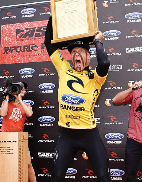 Mick Fanning winner with a trophy