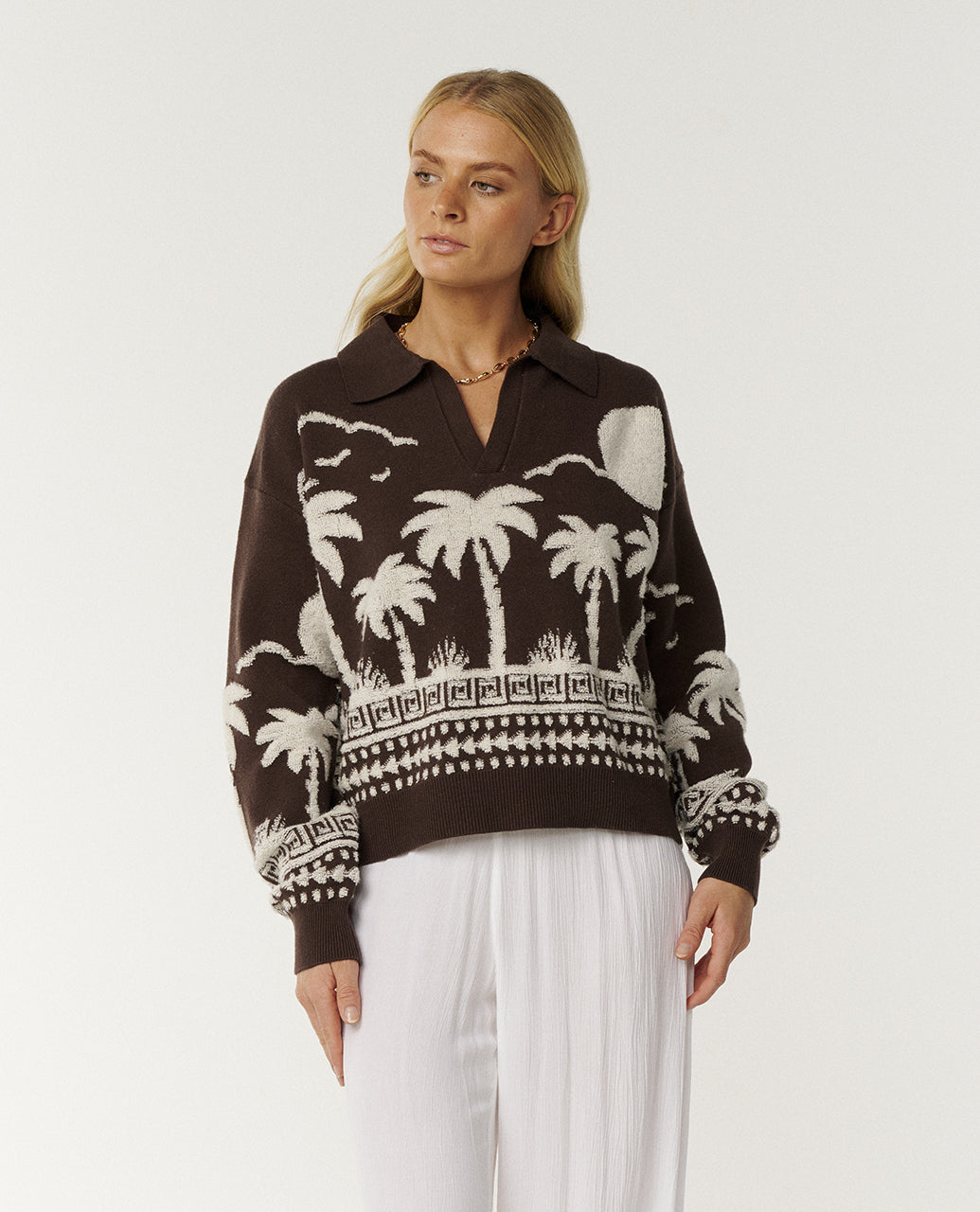 Pull à zip Paraiso Jacquard