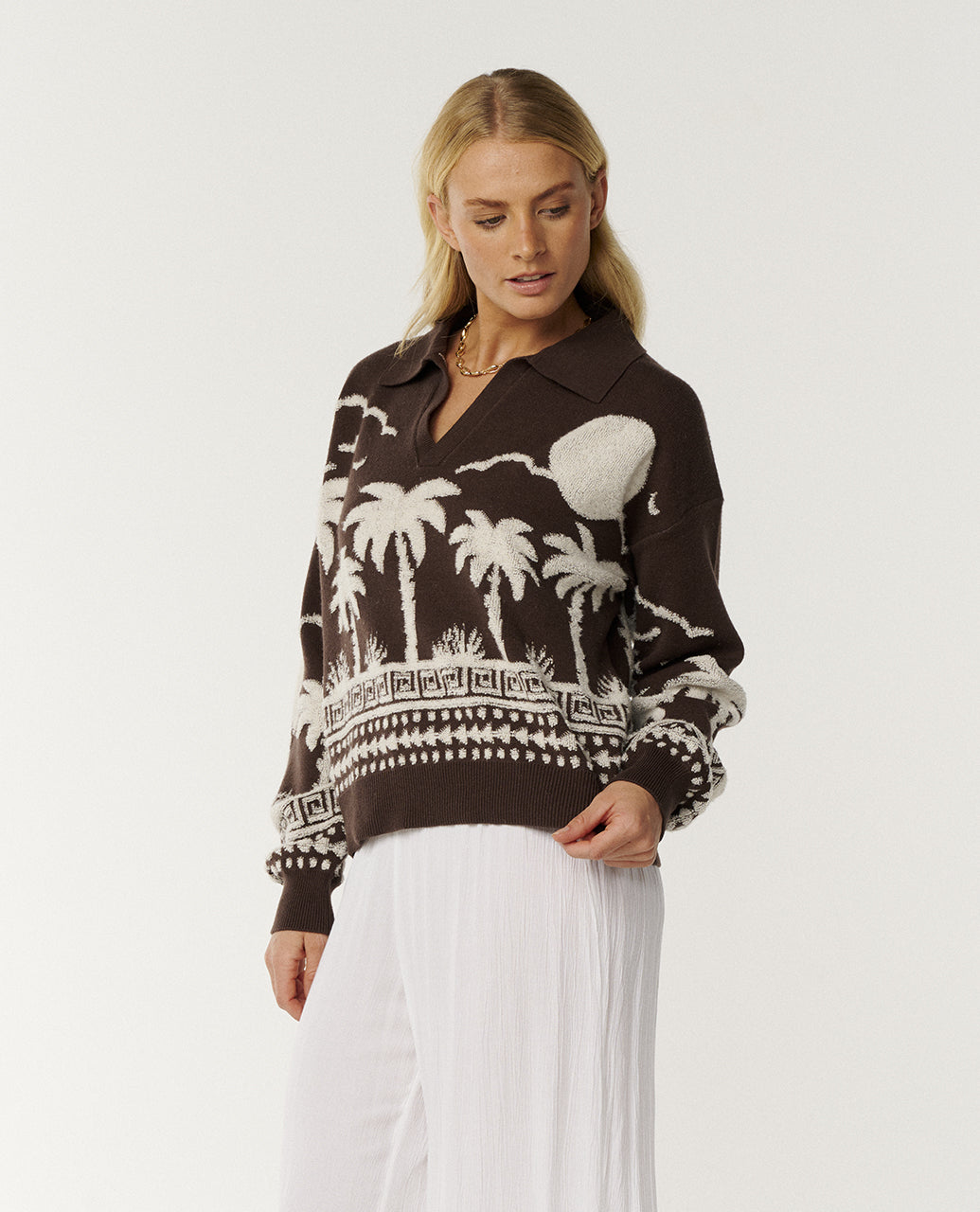 Pull à zip Paraiso Jacquard